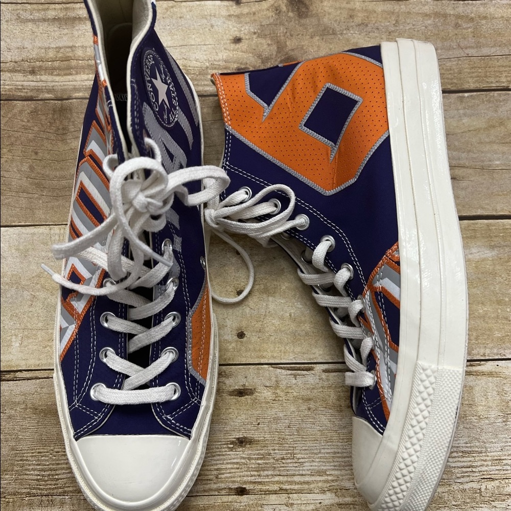 Converse High Top Sneakers in Navy and Orange